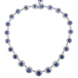 N2430 18KW Sapphire and Diamond Necklace