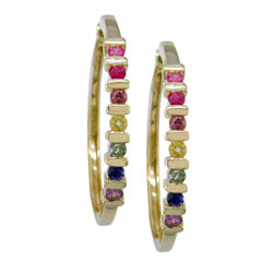 E0864 18KT Rainbow Sapphire Earrings